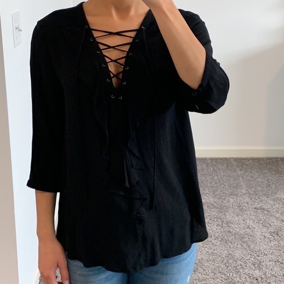 A.N.A Black Blouse - Picture 1 of 7